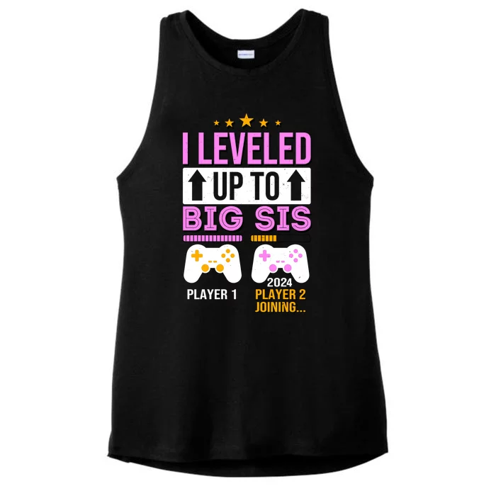 I Leveled Up To Big Sis Player 2 Joining 2024 Ladies Tri-Blend Wicking Tank