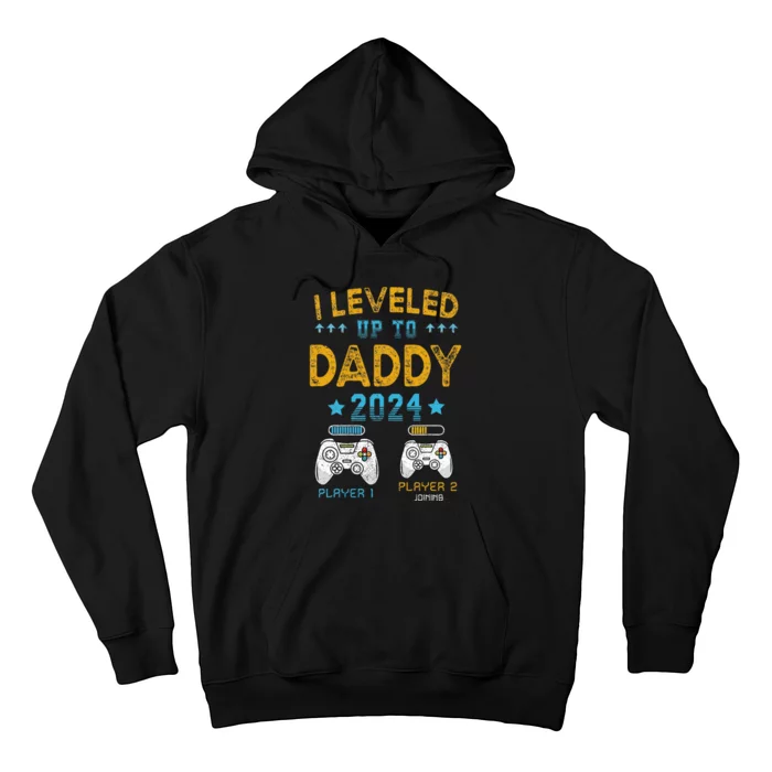 I Leveled Up To Daddy 2024 Funny Soon To Be Dad 2024 Hoodie