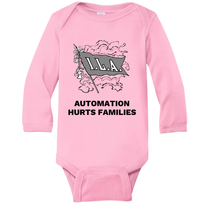 Ila Longshoremen Union Strike Port Workers Union Baby Long Sleeve Bodysuit