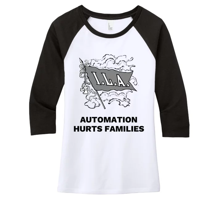 Ila Longshoremen Union Strike Port Workers Union Women's Tri-Blend 3/4-Sleeve Raglan Shirt