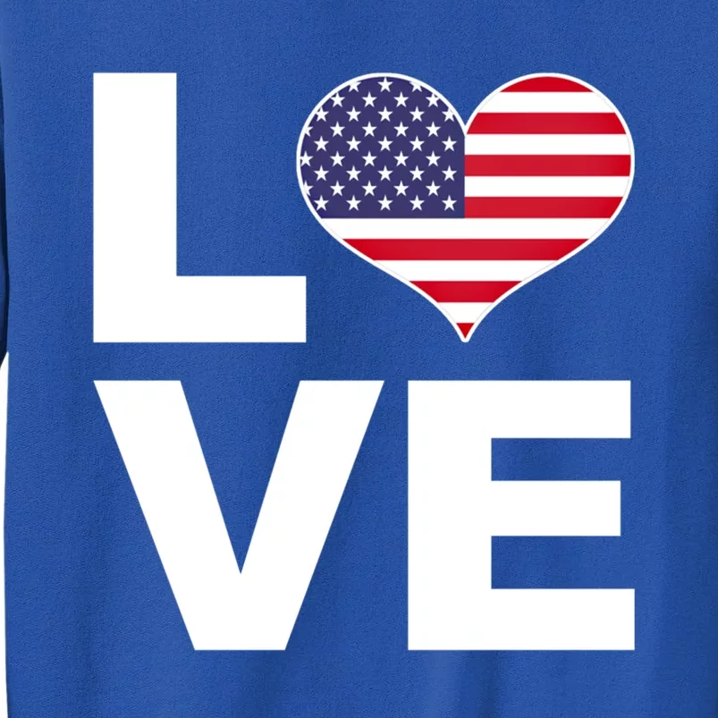 I Love Usa Funny Gift Heart Flag Usa Cute Gift Sweatshirt