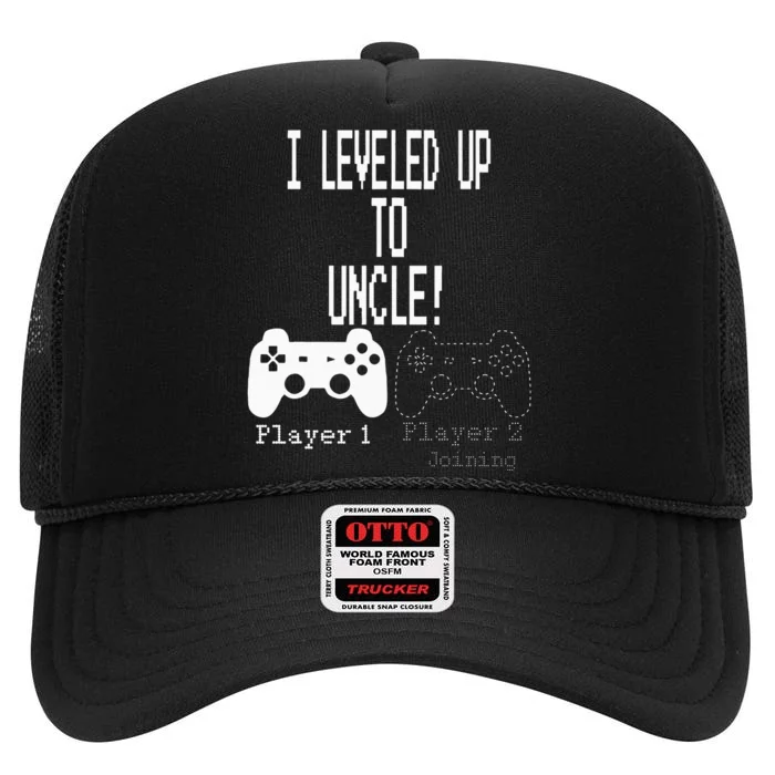 I Leveled Up To Uncle New Uncle Gaming High Crown Mesh Trucker Hat