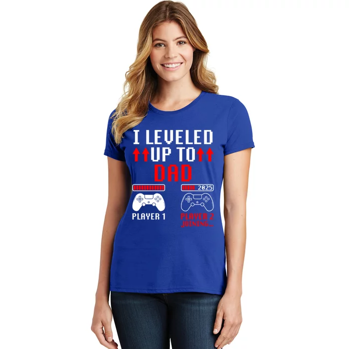 I Leveled Up To Dad Player 2 Loading Funny Gamer Match Gift Women's T-Shirt