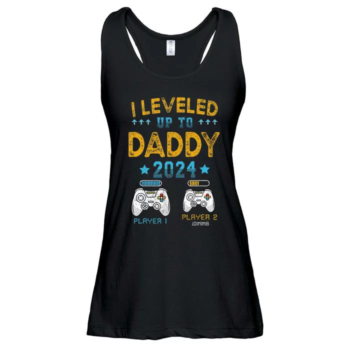 I Leveled Up To Daddy 2024 Funny Soon To Be Dad 2024 Ladies Essential Flowy Tank