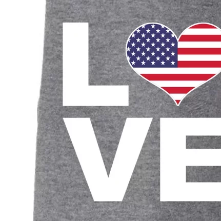 I Love Usa Great Gift Heart Flag Usa Gift Doggie 3-End Fleece Hoodie