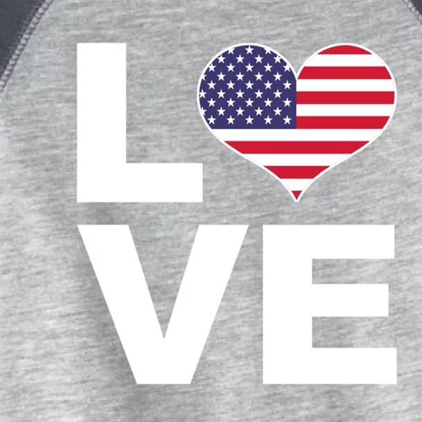 I Love Usa Great Gift Heart Flag Usa Gift Toddler Fine Jersey T-Shirt