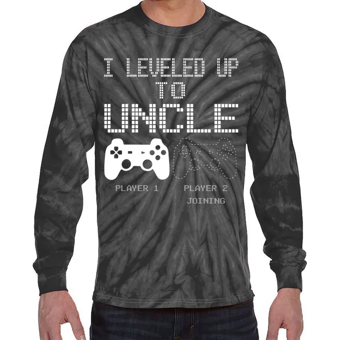 I Leveled Up To Uncle New Uncle Gaming Tie-Dye Long Sleeve Shirt