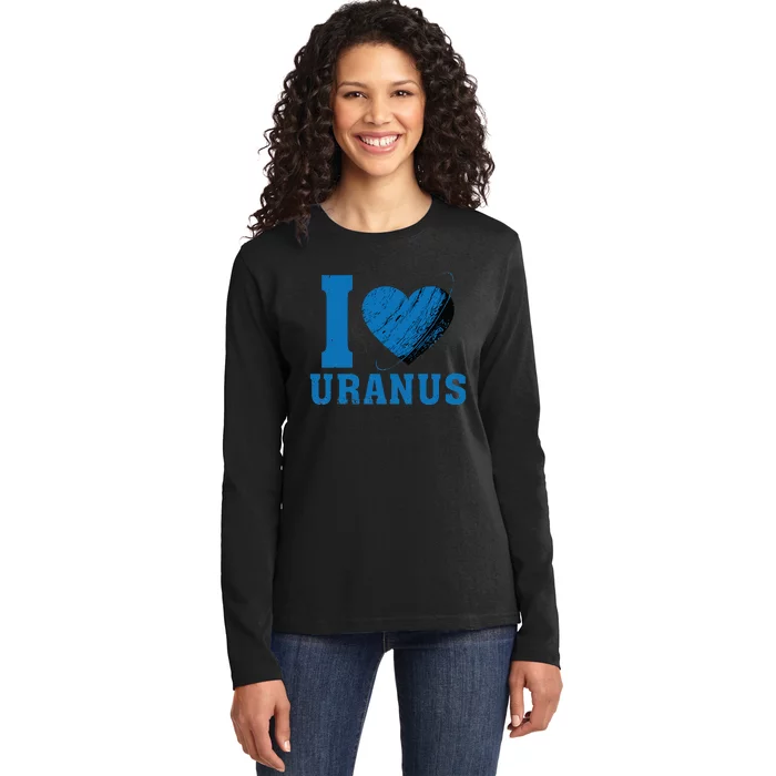 I Love Uranus Planet vintage Astronomy Universe Ladies Long Sleeve Shirt