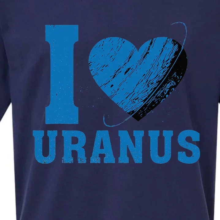 I Love Uranus Planet Funny Astronomy Universe Gag Heart Sueded Cloud Jersey T-Shirt