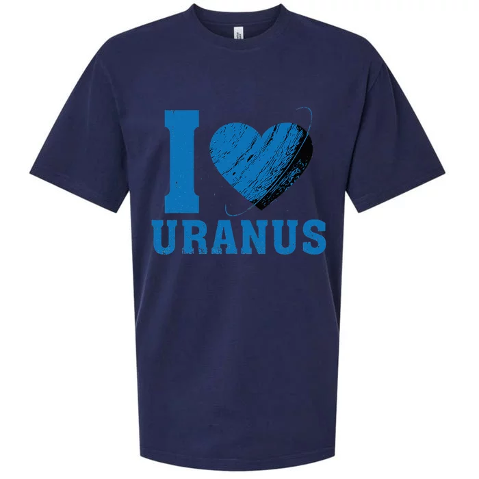 I Love Uranus Planet Funny Astronomy Universe Gag Heart Sueded Cloud Jersey T-Shirt