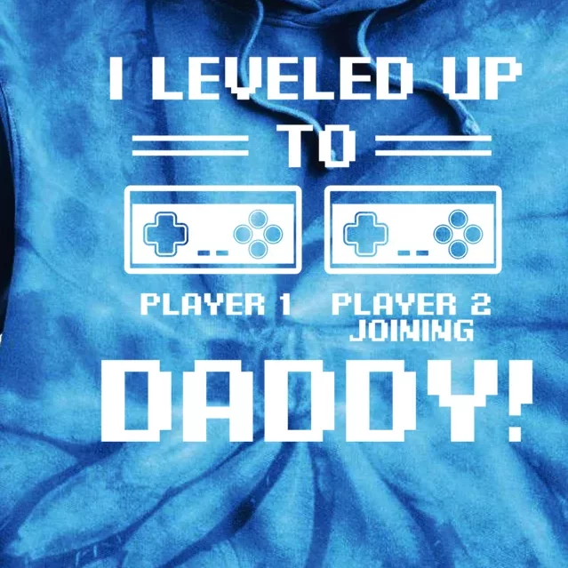 I Leveled Up To Daddy New Parent Gamer Dad Promoted Gift Tie Dye Hoodie