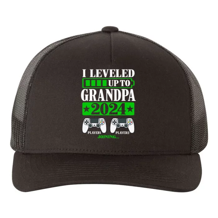 I Leveled Up To Grandpa 2024 Promoted To Level Unlocked Yupoong Adult 5-Panel Trucker Hat