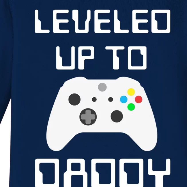 I Leveled Up To Daddy Soon To Be Daddy Dad Level Unlocked Gift Baby Long Sleeve Bodysuit