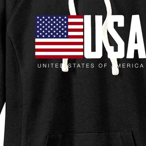 I Love Usa Enjoy Cool Usa United States Of America Flag Cute Gift Women's Fleece Hoodie