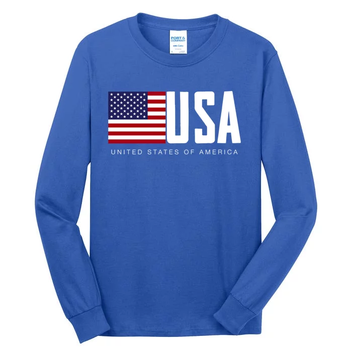 I Love Usa Enjoy Cool Usa United States Of America Flag Cute Gift Tall Long Sleeve T-Shirt