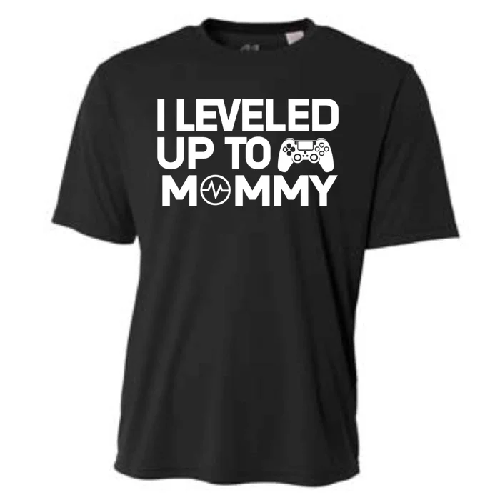 I Leveled Up To Mommy Gamer Heartbeat Soon To Be Mom Gift Cooling Performance Crew T-Shirt