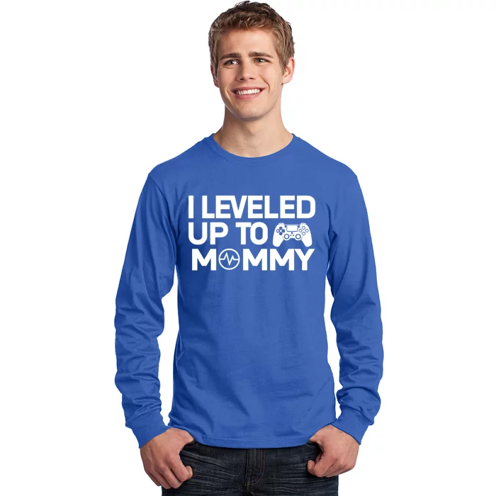 I Leveled Up To Mommy Gamer Heartbeat Soon To Be Mom Gift Long Sleeve Shirt