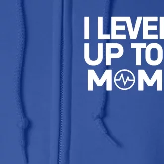 I Leveled Up To Mommy Gamer Heartbeat Soon To Be Mom Gift Full Zip Hoodie