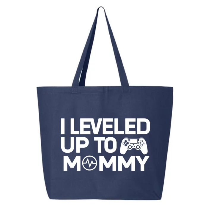 I Leveled Up To Mommy Gamer Heartbeat Soon To Be Mom Gift 25L Jumbo Tote