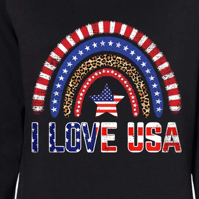 I Love Usa American Flag Rainbow Gift Womens California Wash Sweatshirt