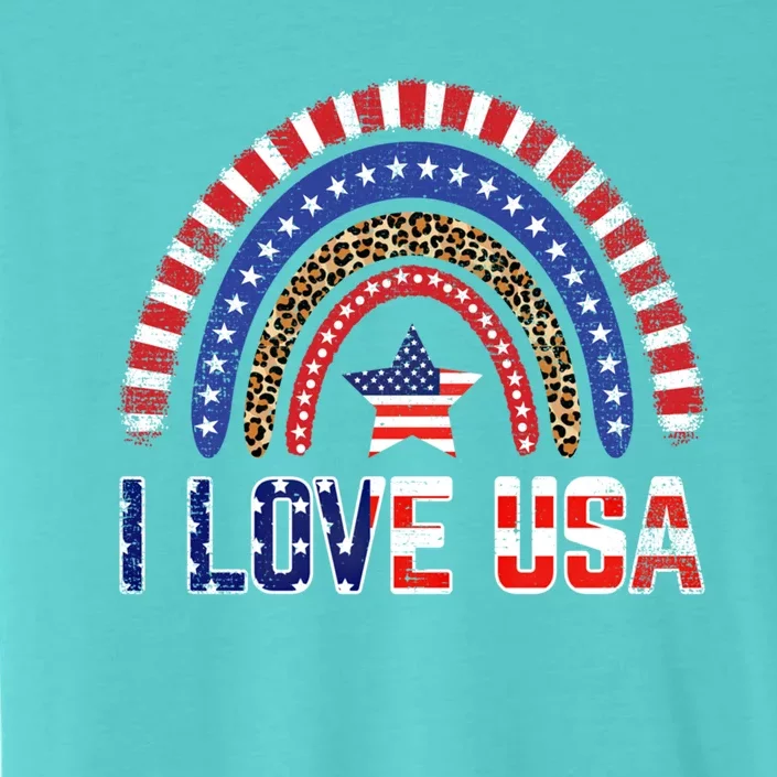 I Love Usa American Flag Rainbow Gift ChromaSoft Performance T-Shirt