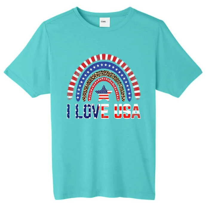 I Love Usa American Flag Rainbow Gift ChromaSoft Performance T-Shirt