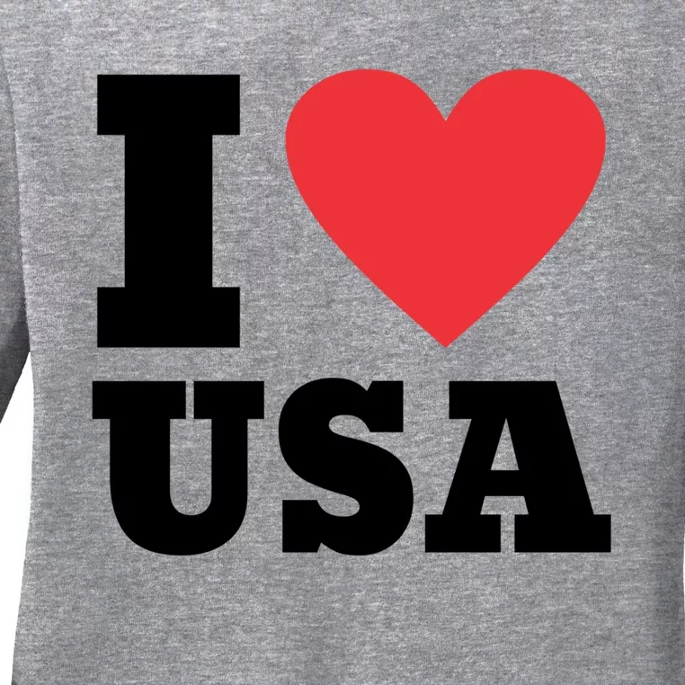 I Love Usa I Heart Usa Family Travel Usa Meaningful Gift Ladies Long Sleeve Shirt