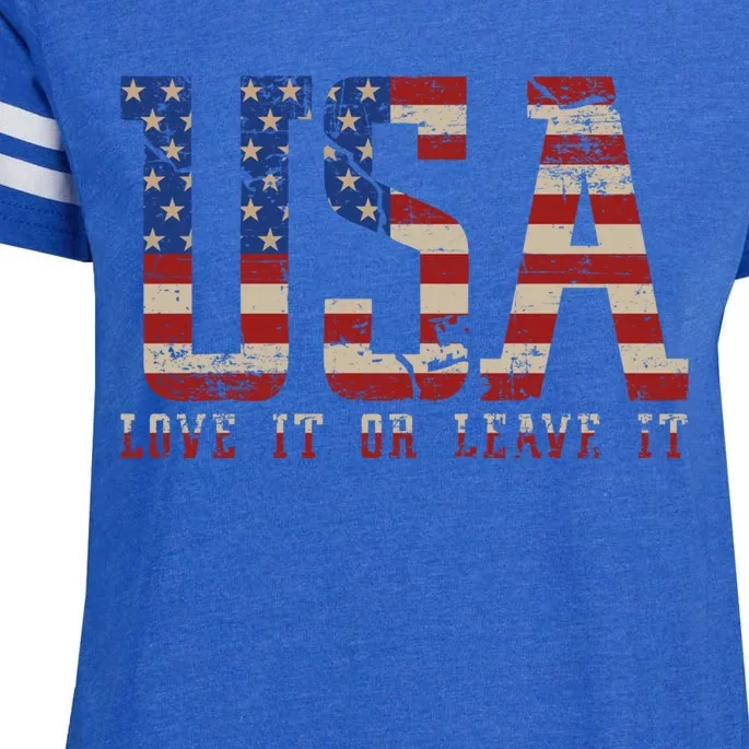 I Love Usa United States Of America Flag Patriotic Usa Gift Enza Ladies Jersey Football T-Shirt