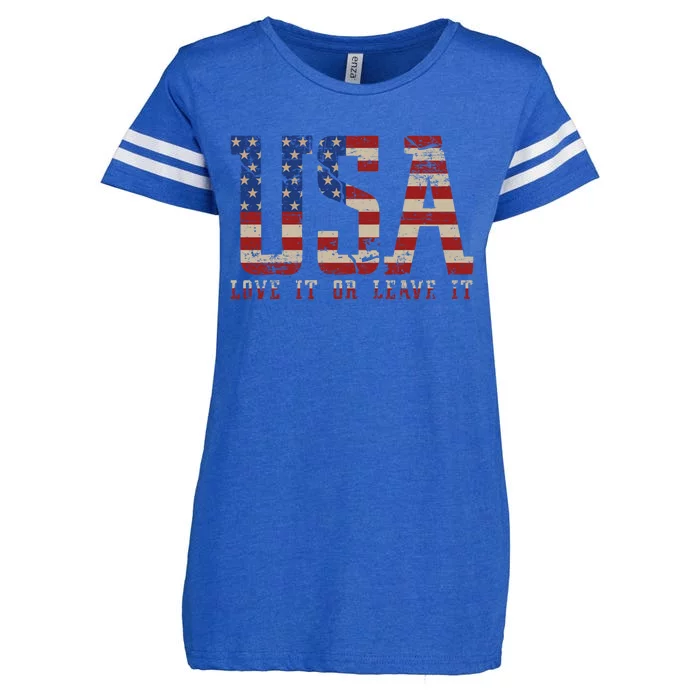 I Love Usa United States Of America Flag Patriotic Usa Gift Enza Ladies Jersey Football T-Shirt