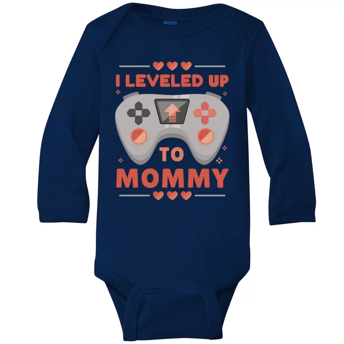 I Leveled Up To Mommy Gamer Baby Long Sleeve Bodysuit