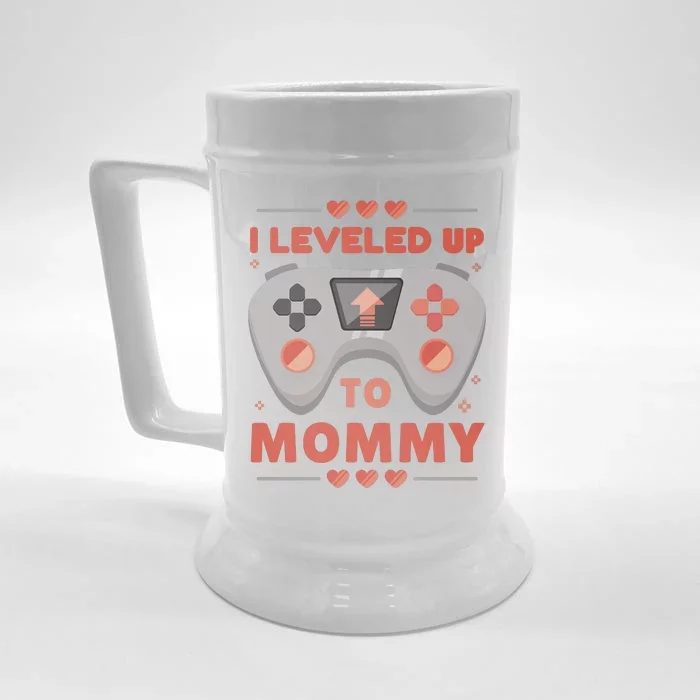 I Leveled Up To Mommy Gamer Front & Back Beer Stein