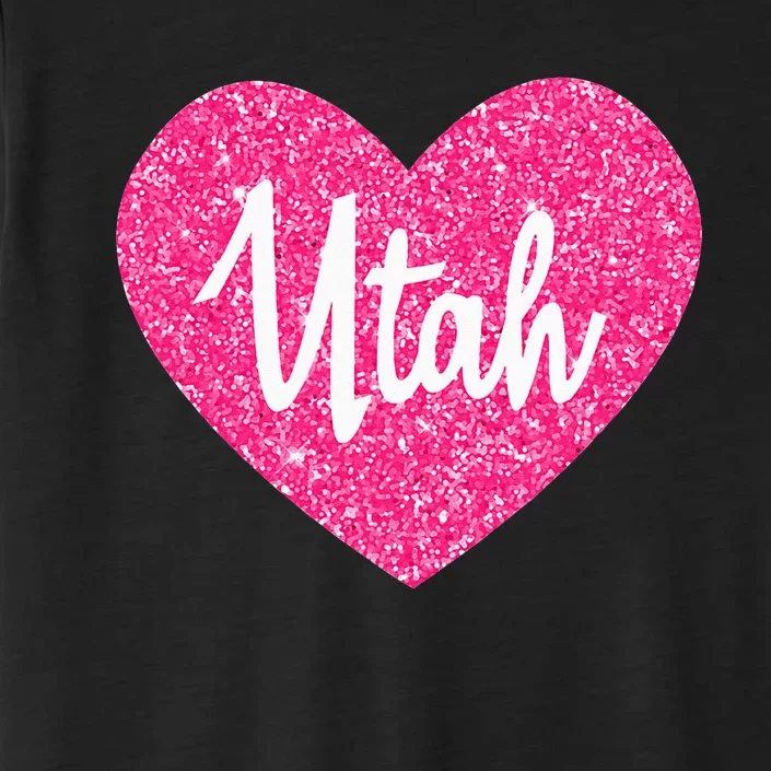 I Love Utah USA State Pink Heart Gift For Women ChromaSoft Performance T-Shirt