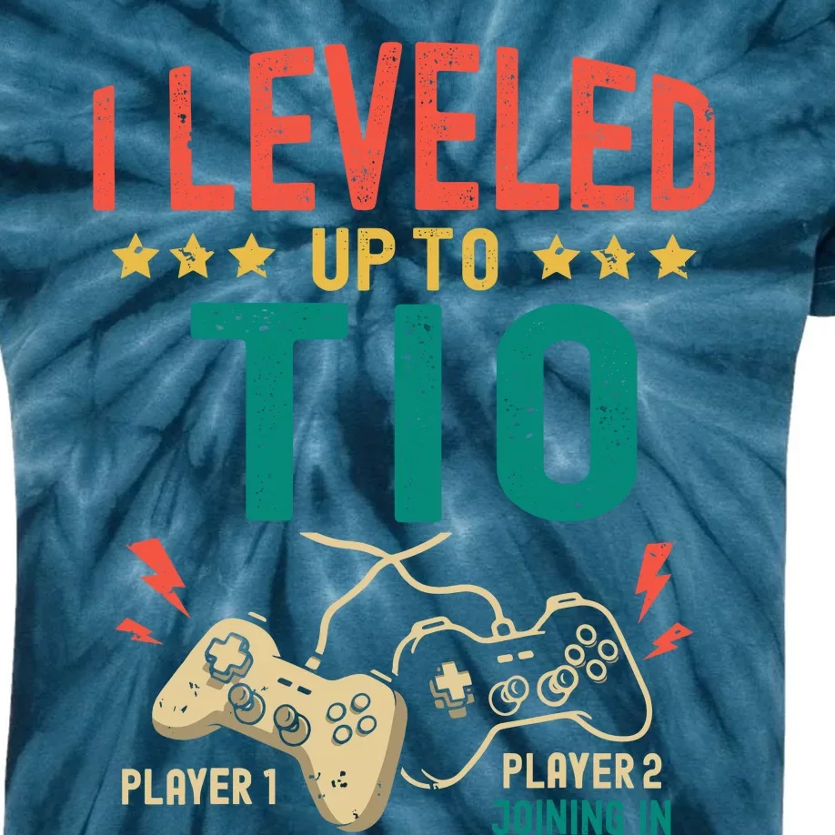 I Leveled Up To Tio New Tio Gamer Promoted To Tio Kids Tie-Dye T-Shirt