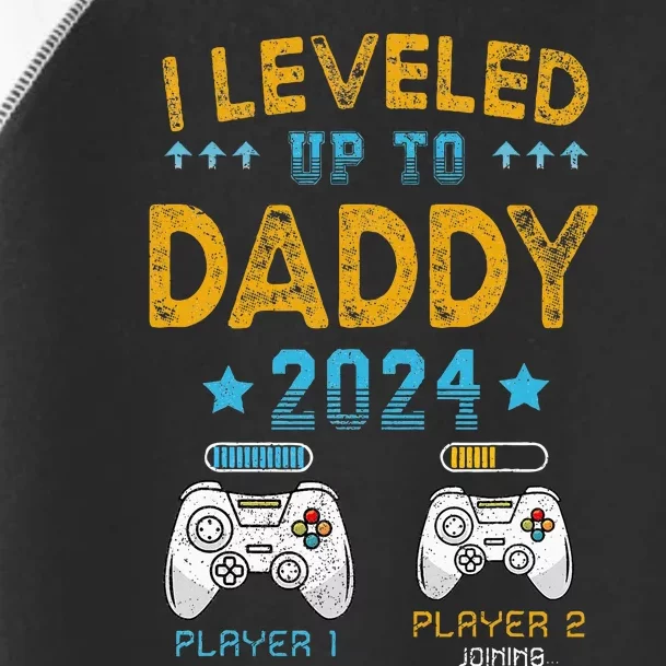 I Leveled Up To Daddy 2024 Funny Soon To Be Dad 2024 Toddler Fine Jersey T-Shirt