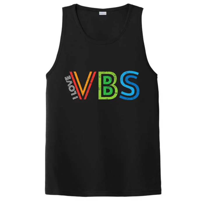 I Love Vbs Vacation Bible School Crew Church Summer Performance Tank