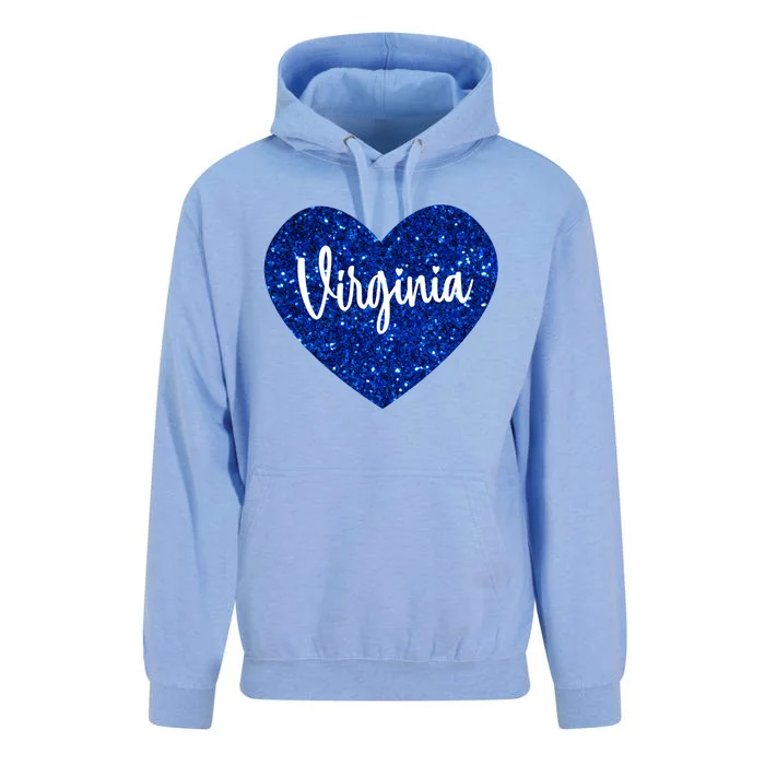 I Love Virginia Usa Heart Gift Unisex Surf Hoodie