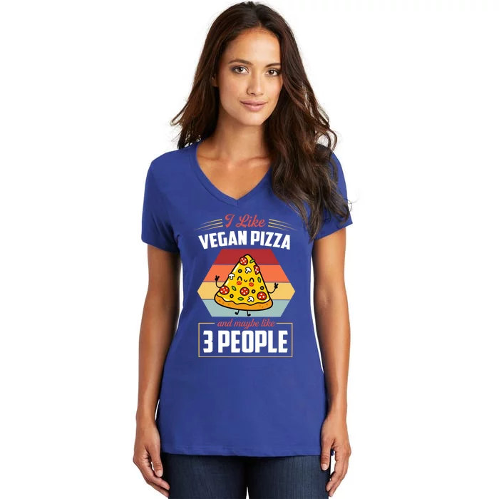 I Like Vegan Pizza And Maybe Like 3 People Gift Women's V-Neck T-Shirt