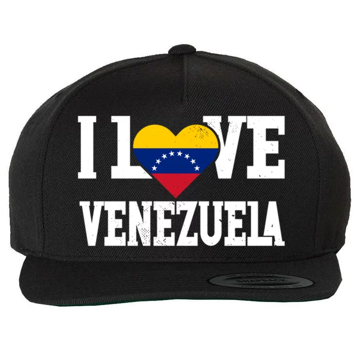 I Love Venezuela Flag Patriotic Throwback Souvenir Funny Gift Wool Snapback Cap