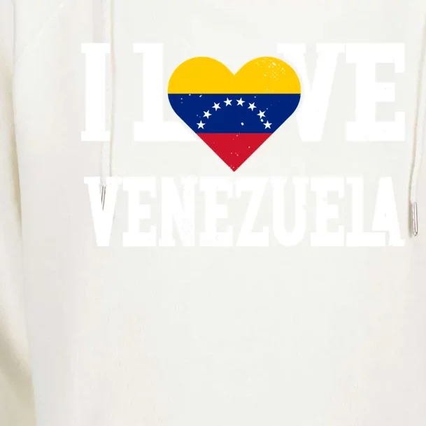 I Love Venezuela Flag Patriotic Throwback Souvenir Funny Gift Womens Funnel Neck Pullover Hood