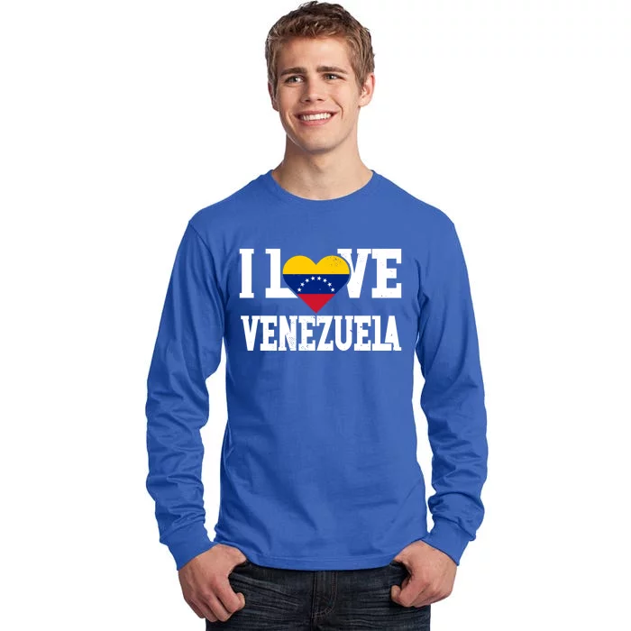 I Love Venezuela Flag Patriotic Throwback Souvenir Funny Gift Tall Long Sleeve T-Shirt