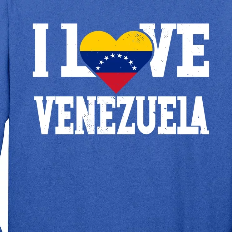 I Love Venezuela Flag Patriotic Throwback Souvenir Funny Gift Tall Long Sleeve T-Shirt