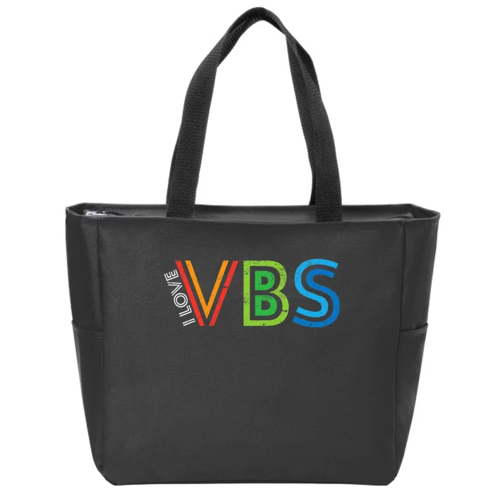 I Love Vbs Vacation Bible School Crew Church Summer Camp Zip Tote Bag