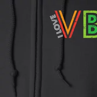 I Love Vbs Vacation Bible School Crew Church Summer Camp Full Zip Hoodie