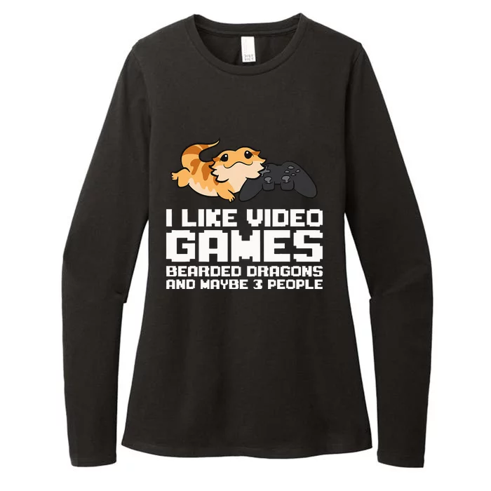 I Like Video Games Bearded Dragons And Maybe 3 People Womens CVC Long Sleeve Shirt