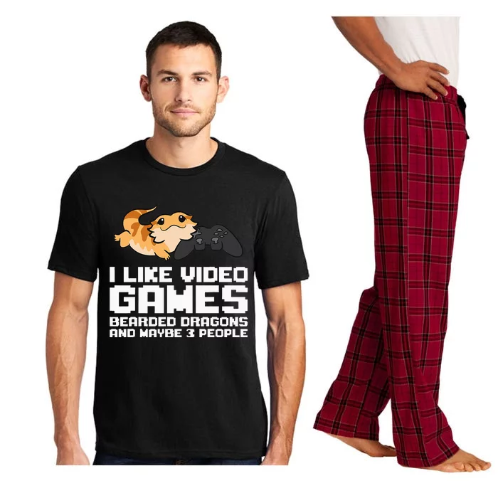 I Like Video Games Bearded Dragons And Maybe 3 People Pajama Set