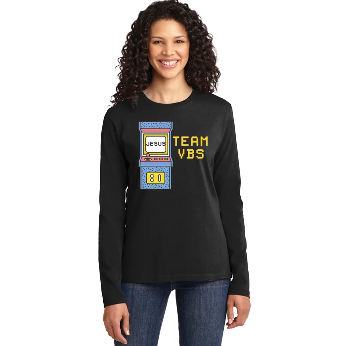 I Love Vbs 2024 Video Game Vacation Bible School Ladies Long Sleeve Shirt