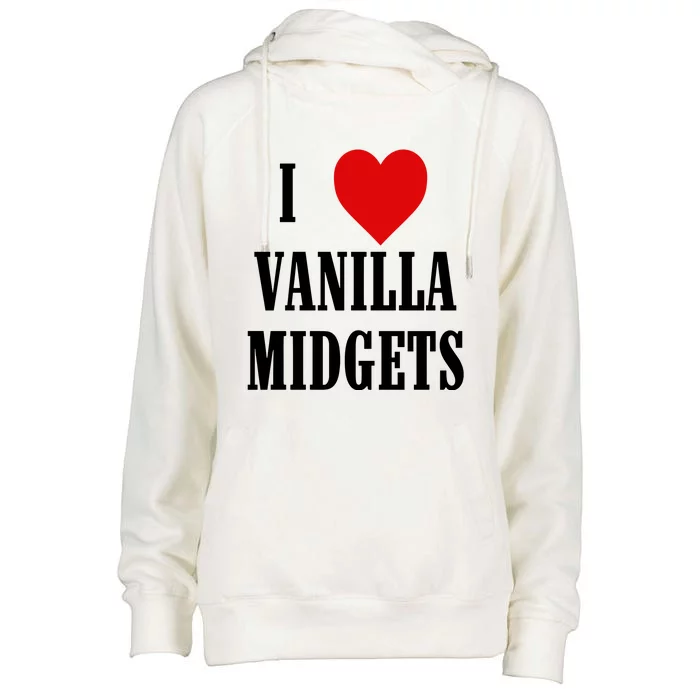 I Love Vanilla Midgets Womens Funnel Neck Pullover Hood