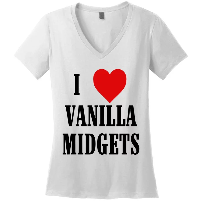 I Love Vanilla Midgets Women's V-Neck T-Shirt