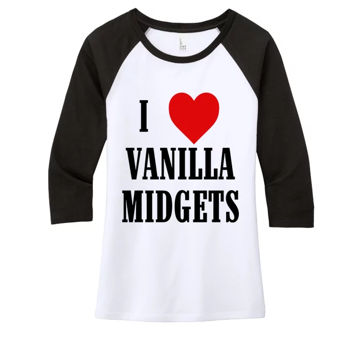 I Love Vanilla Midgets Women's Tri-Blend 3/4-Sleeve Raglan Shirt