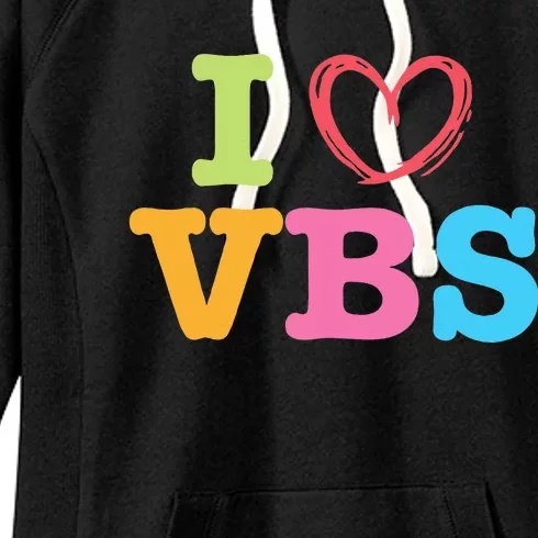 I Love Vbs I Heart Vacation Bible School Crew Bible Study Women's Fleece Hoodie